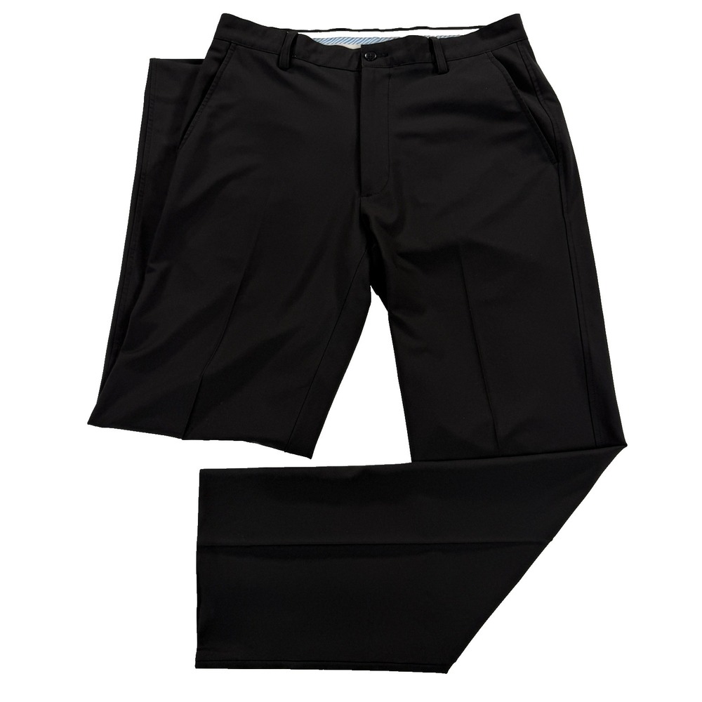 Footjoy FJ Golf Pants Mens 33x34 Black Flat Front Stretch‎ Performance